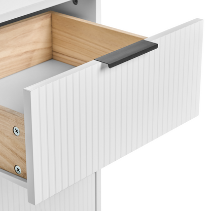 Nova White 7 Drawer Chest MDF With Metal Legs Minimalist Storage