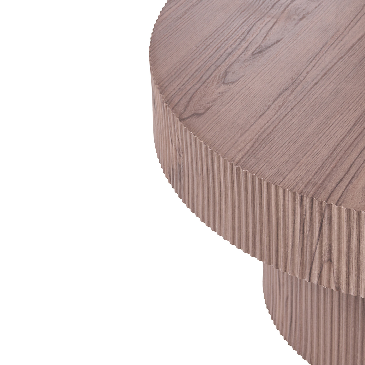 AstraHome Coffee Table Dark Brown MDF Top With Ribbed Leg 80 cm Modern Living Room