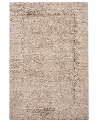 Bath Mat Light Brown Cotton 60 x 90cm Plush Absorbent Modern Luxury Design