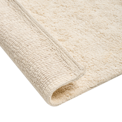 Off White Cotton Bath Mat 60 x 90cm Modern Fluffy