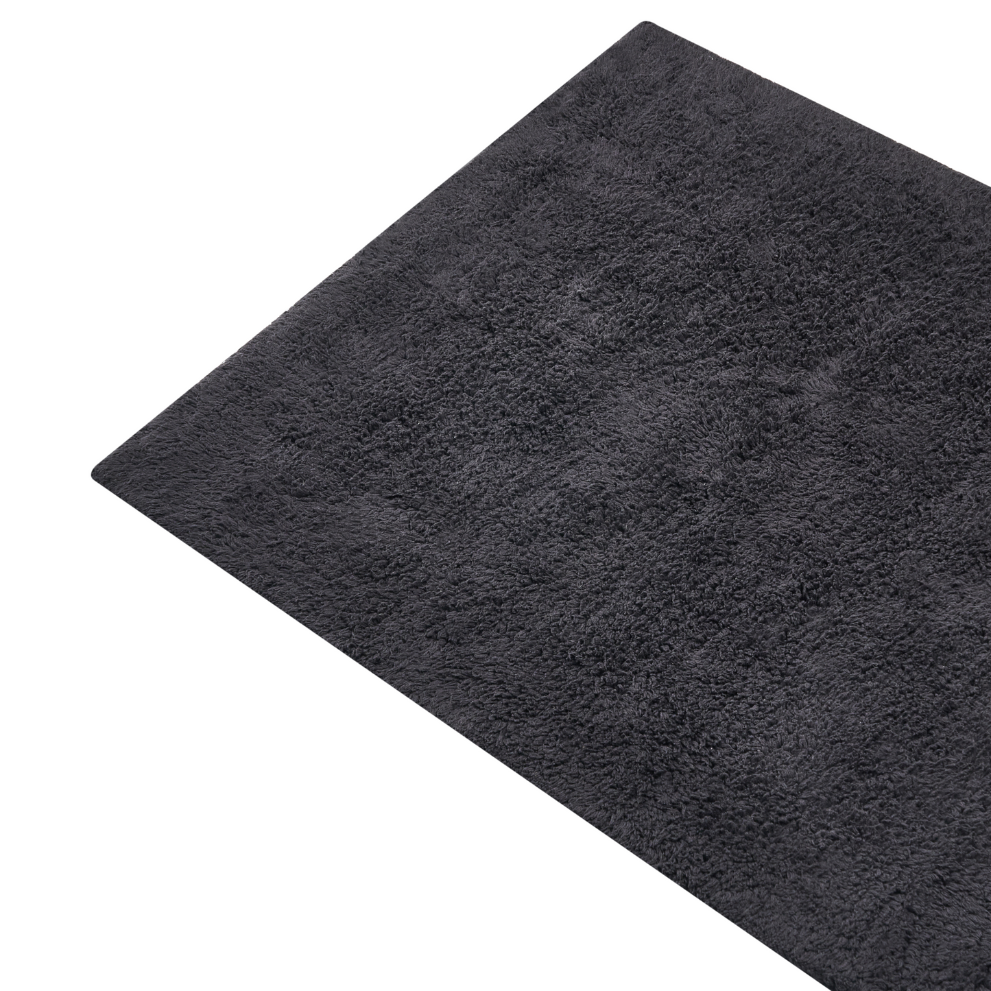 Thick Black Cotton Bath Mat 60 x 90