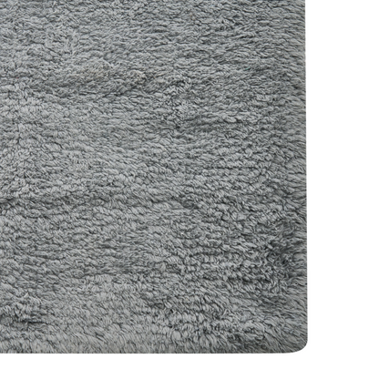 Grey Cotton Bath Mat 60 x 90cm Fluffy Solid Color