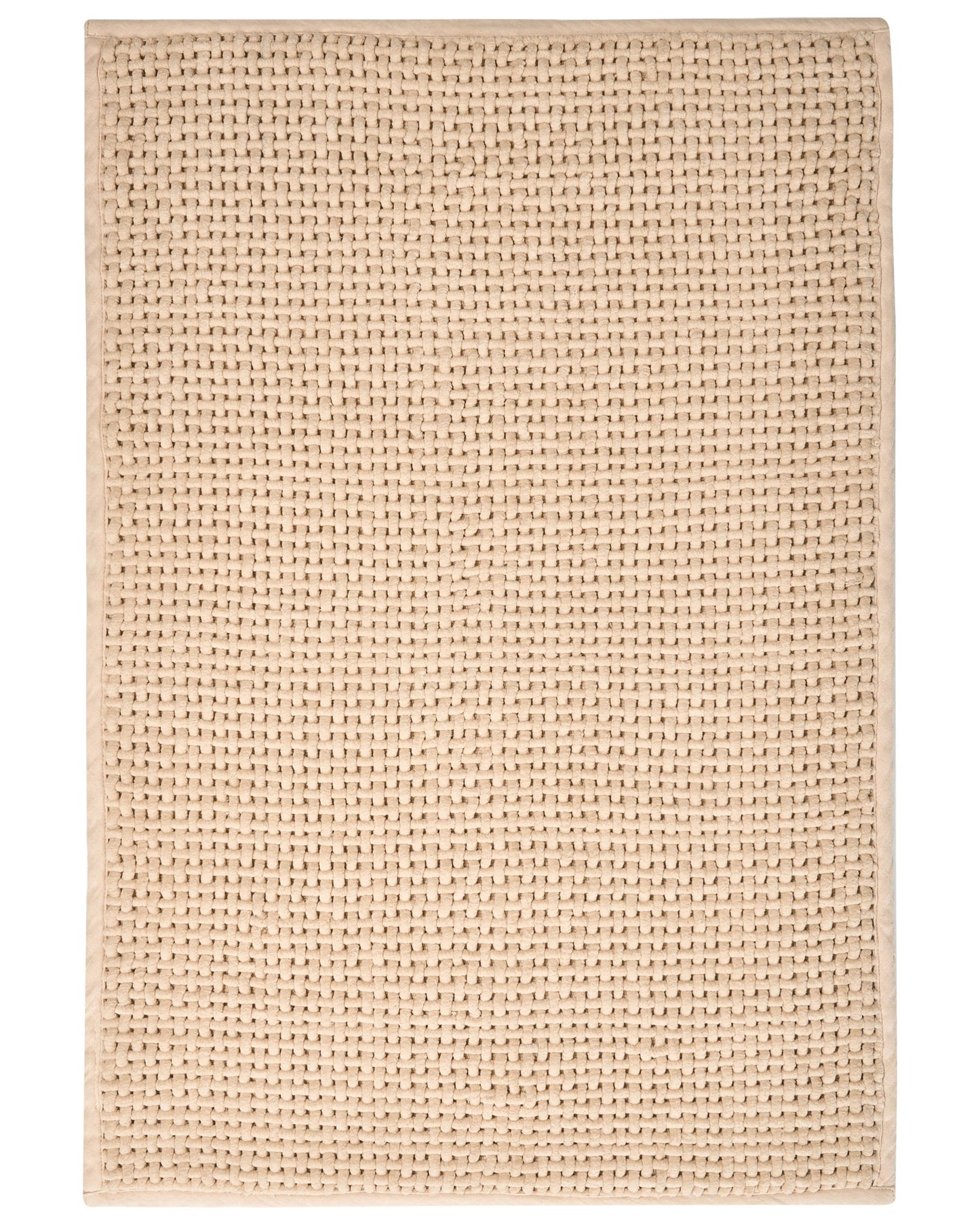 Beige Cotton Bath Mat 60 x 90cm Rectangular Modern
