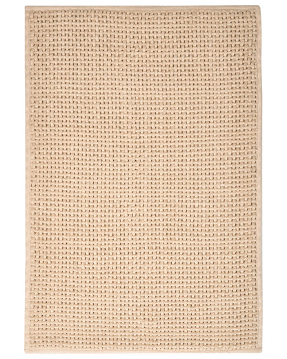 Beige Cotton Bath Mat 60 x 90cm Rectangular Modern