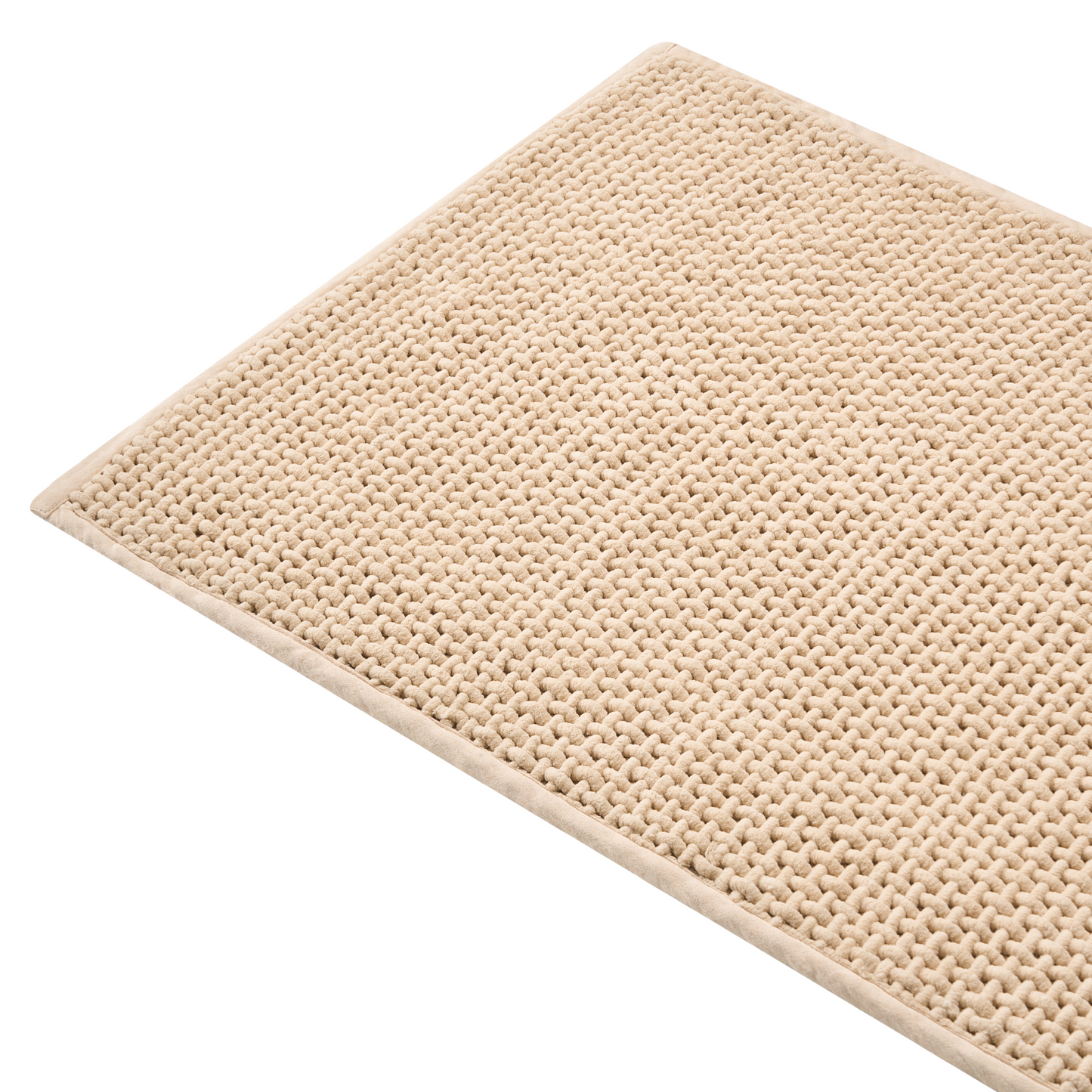 Beige Cotton Bath Mat 60 x 90cm Rectangular Modern