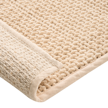 Beige Cotton Bath Mat 60 x 90cm Rectangular Modern