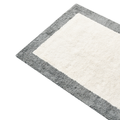 Bath Mat Beige Grey 60 x 90 Cotton Geometric