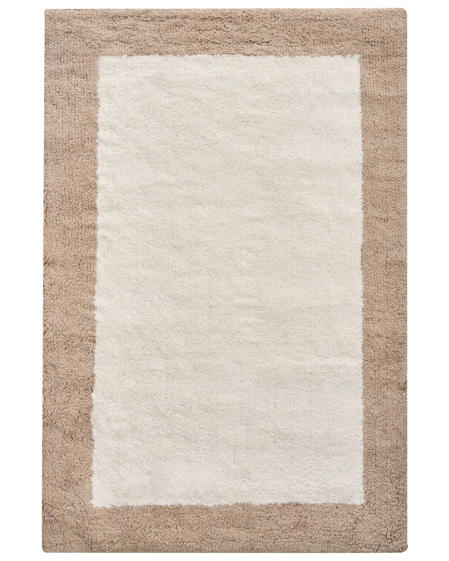 Bath Mat Beige And Brown Cotton 60 x 90cm Geometric Pattern