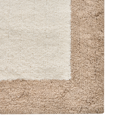 Bath Mat Beige And Brown Cotton 60 x 90cm Geometric Pattern