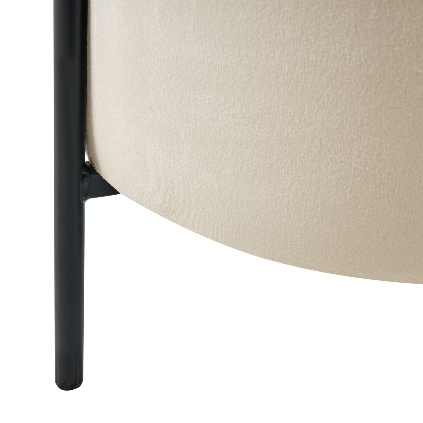 Storage Pouffe Light Beige Velvet With Removable Top