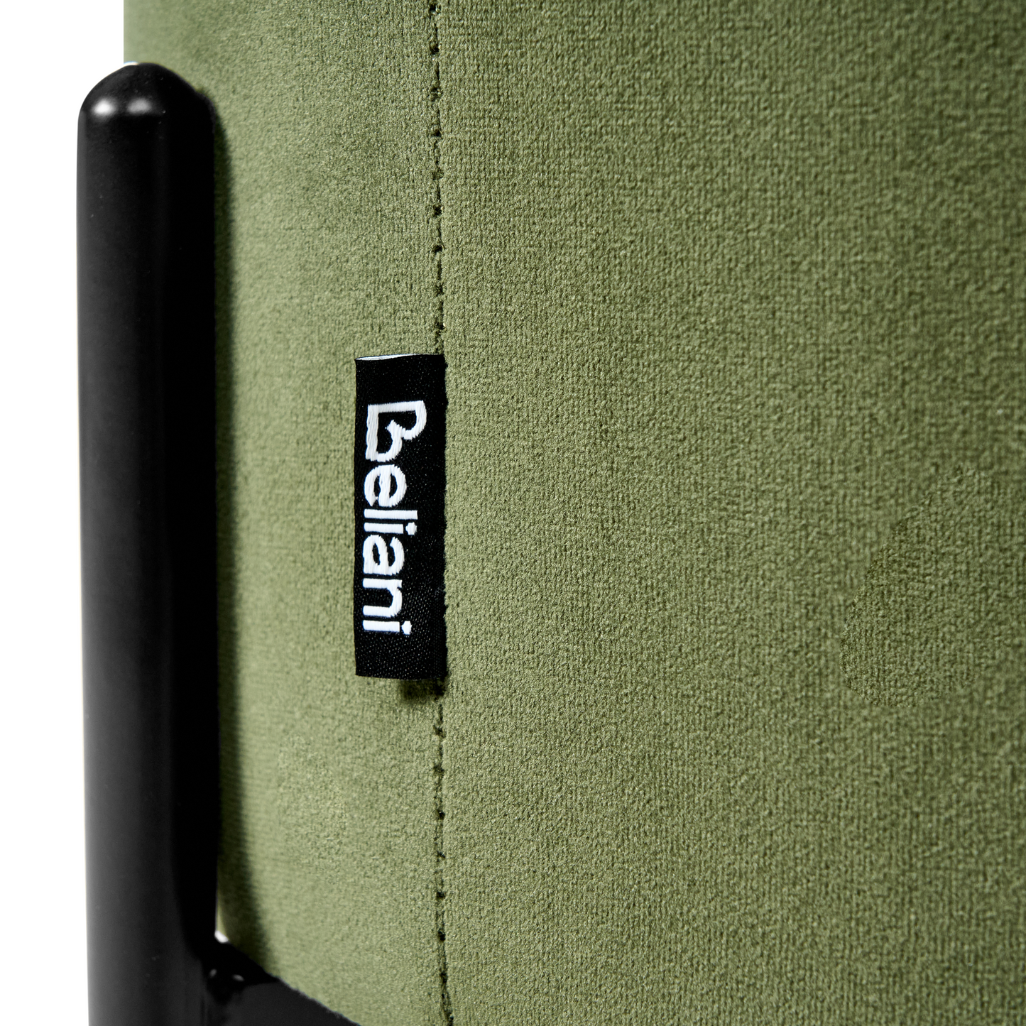 Dark Green Storage Pouffe With Wooden Base