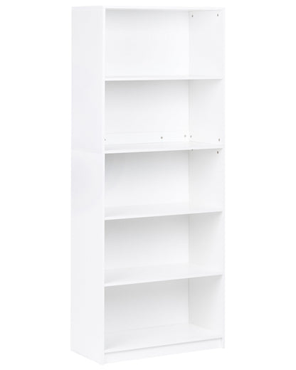 5 Tier White Bookcase Minimalist Matt Finish