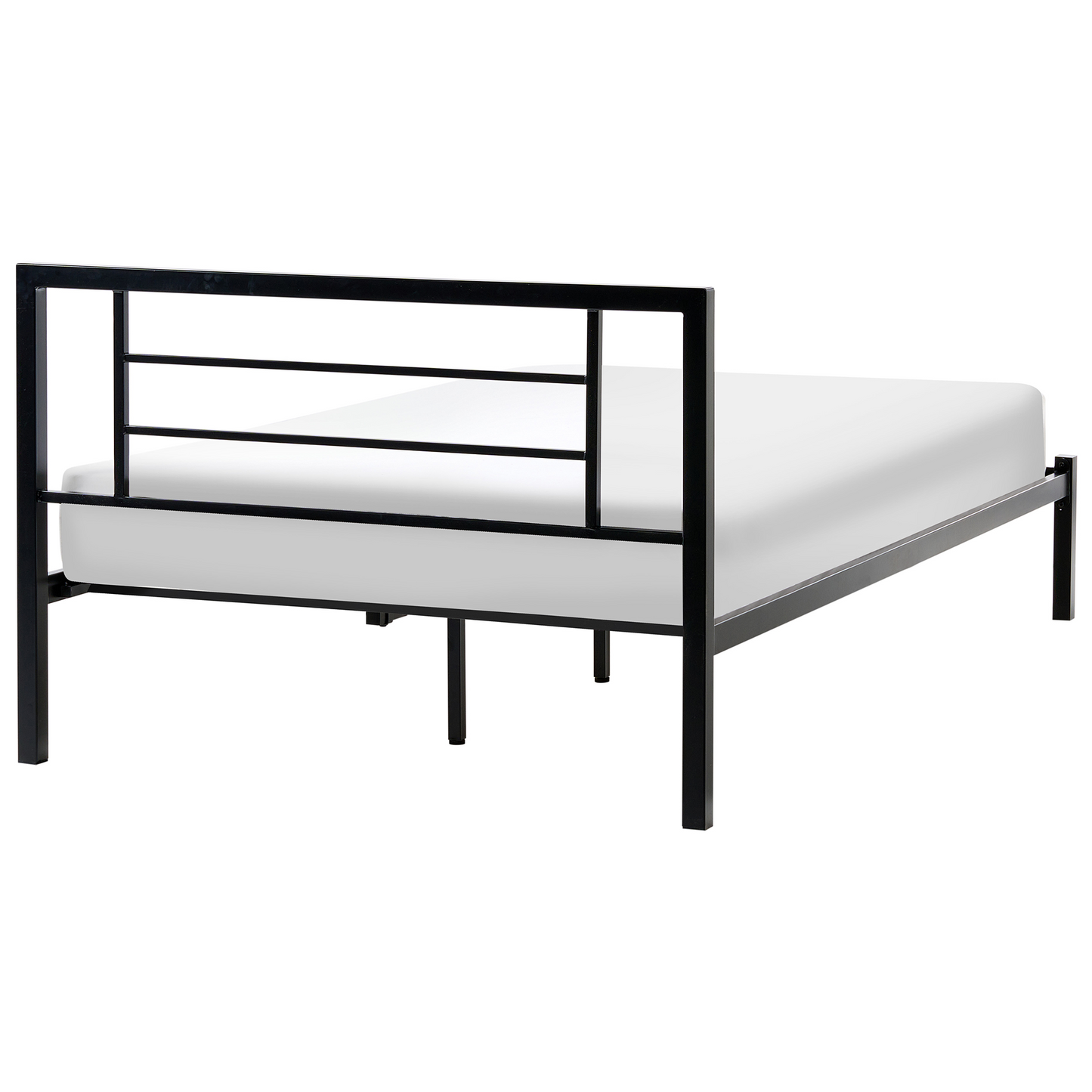 Nexa Home Bed Frame Black Metal Industrial Small Double EU 4ft Slats