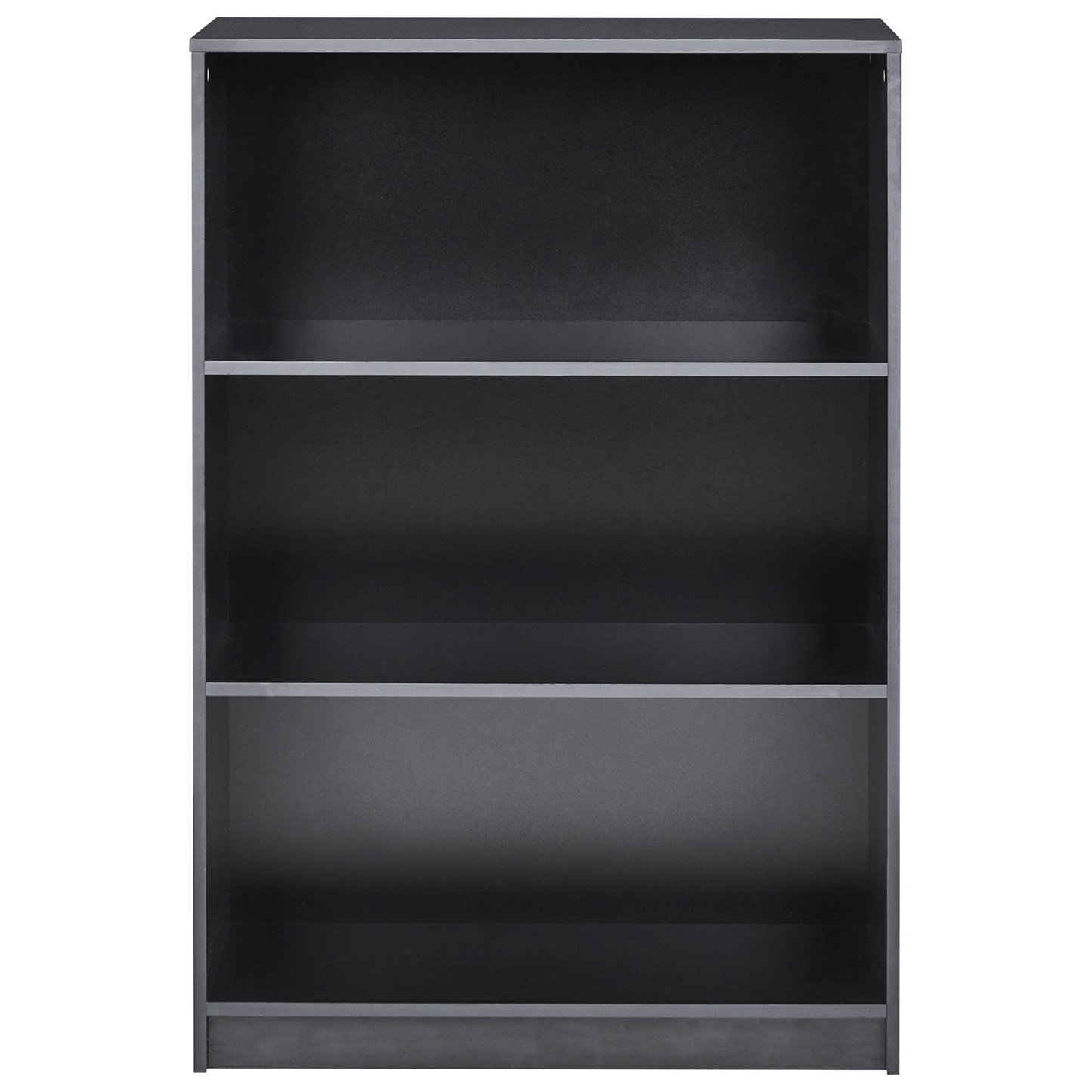 3 Tier Bookcase Black Particle Board 80 x 40cm Matte Finish