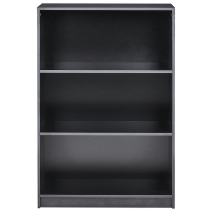 3 Tier Bookcase Black Particle Board 80 x 40cm Matte Finish