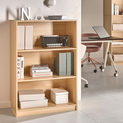 3 Tier Bookcase Light Brown Particleboard 80 x 40cm