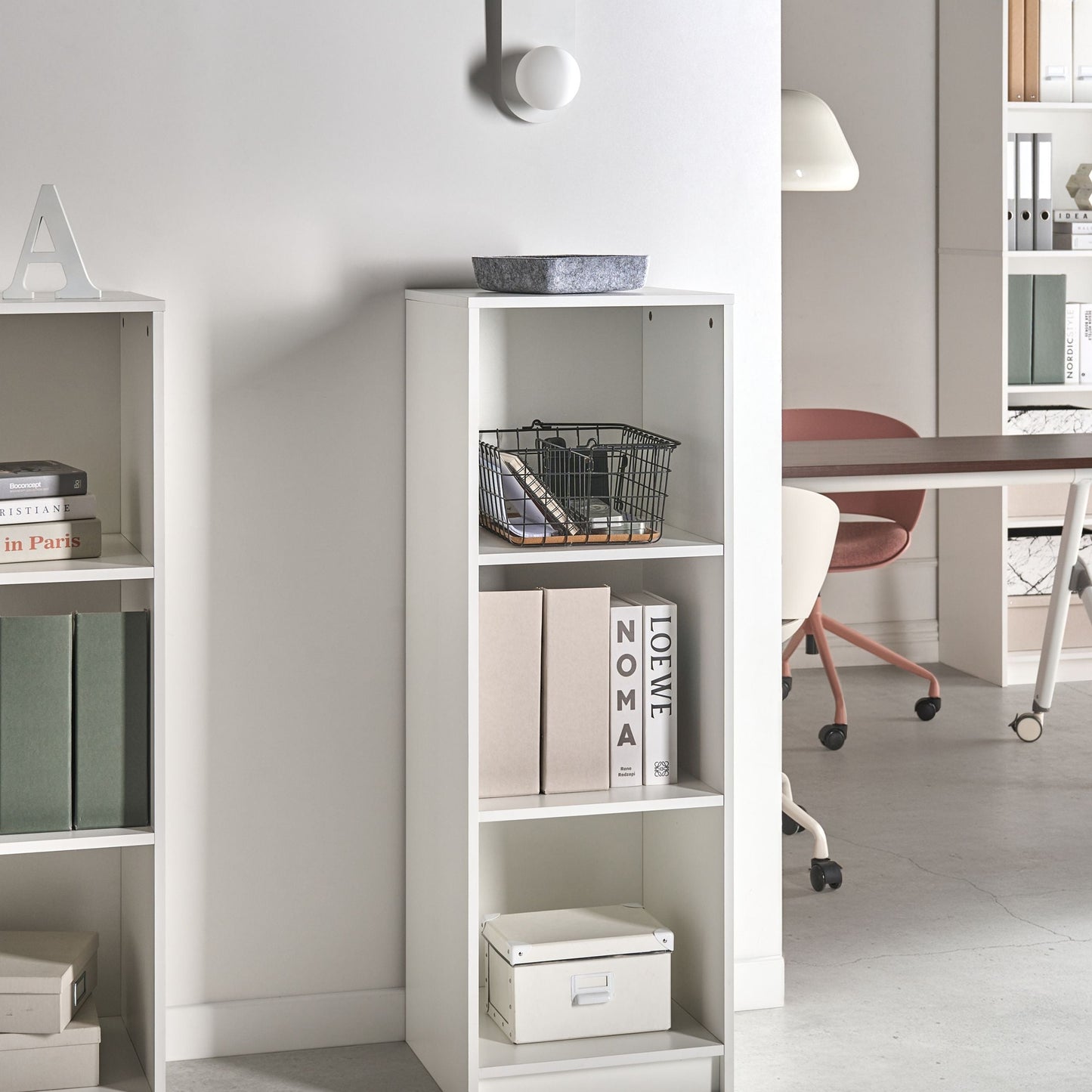 White 3 Tier Bookcase 40 X 40cm Minimalist Matt Finish Shelving Unit For Living Room Office