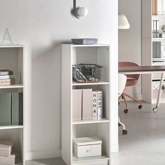 White 3 Tier Bookcase 40 X 40cm Minimalist Matt Finish Shelving Unit For Living Room Office