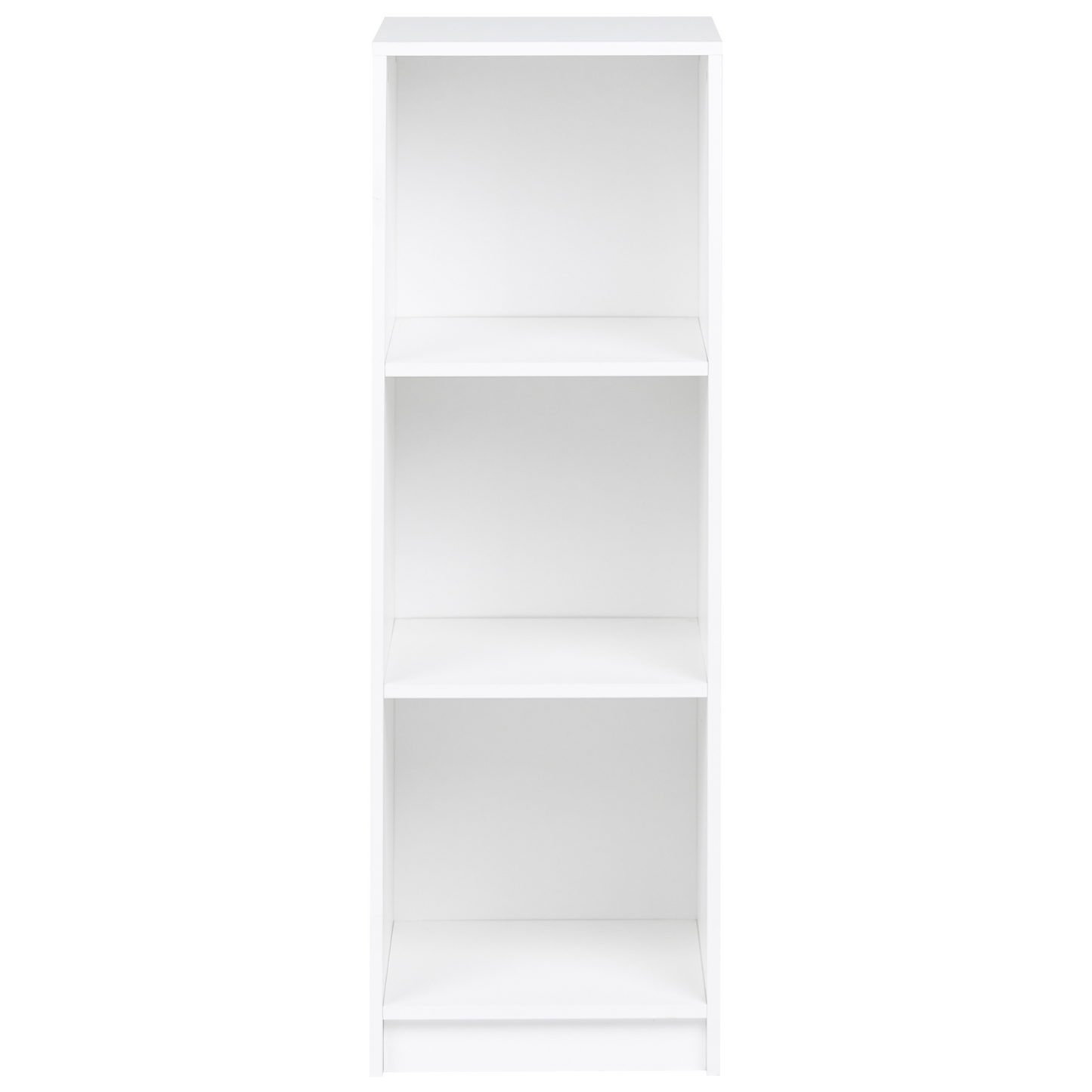 White 3 Tier Bookcase 40 X 40cm Minimalist Matt Finish Shelving Unit For Living Room Office