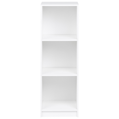 White 3 Tier Bookcase 40 X 40cm Minimalist Matt Finish Shelving Unit For Living Room Office