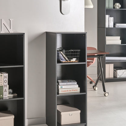 3 Tier Bookcase Black Matt Finish 40 x 40cm Minimalist