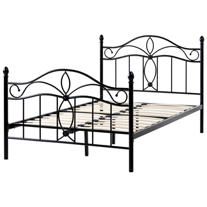 Home Vintage Metal Bed Frame Black EU Small Double 4ft