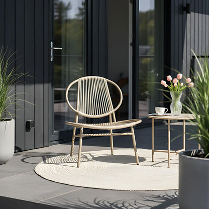 Name Garden Chair Beige Faux Rattan With Galvanized Steel Frame