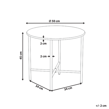 Bistro Table Beige Round Outdoor Coffee Table With Galvanized Steel