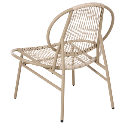 Belmont Beige Faux Rattan Bistro Set 2 Seater With Round Table