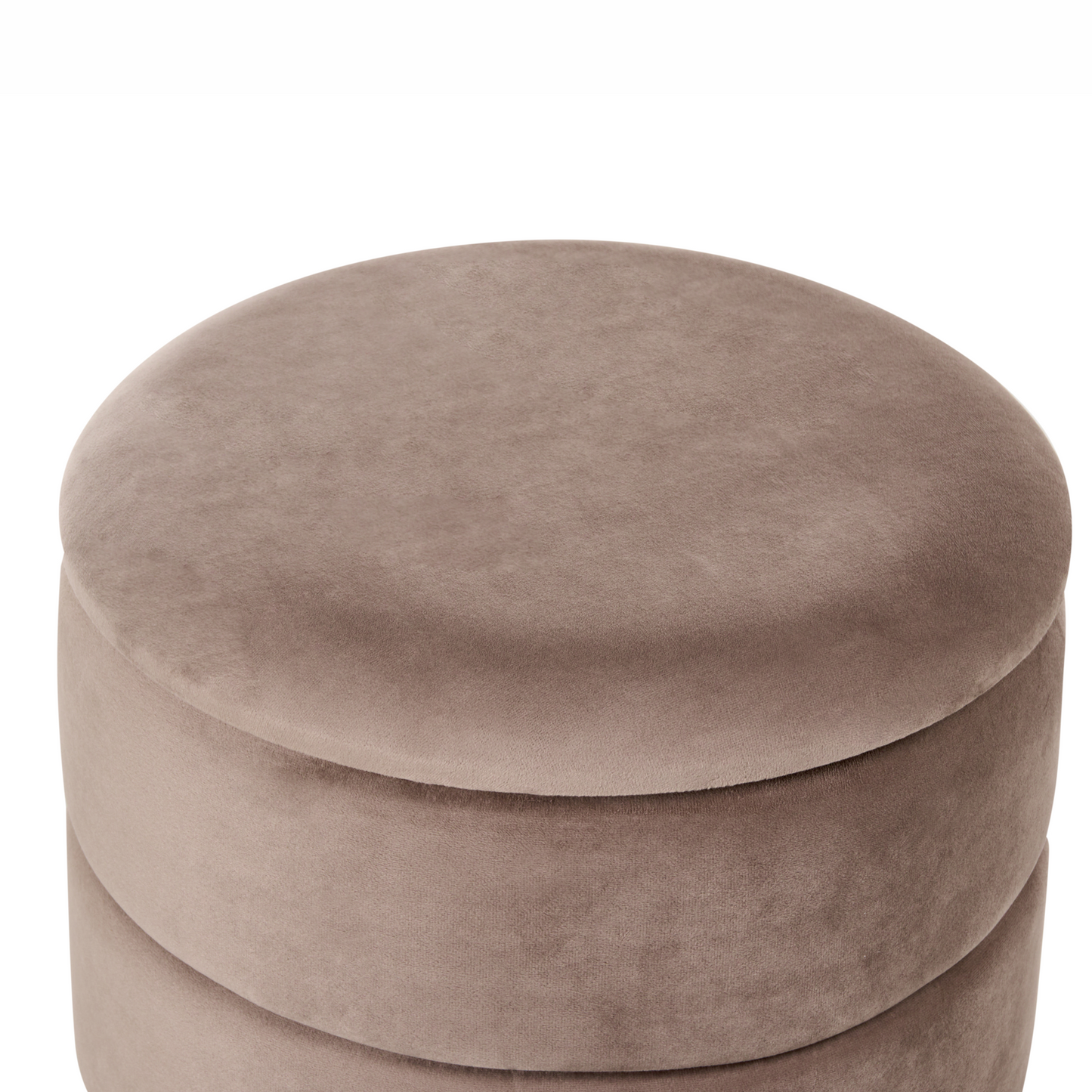 Storage Pouffe Taupe Velvet With Gold Base