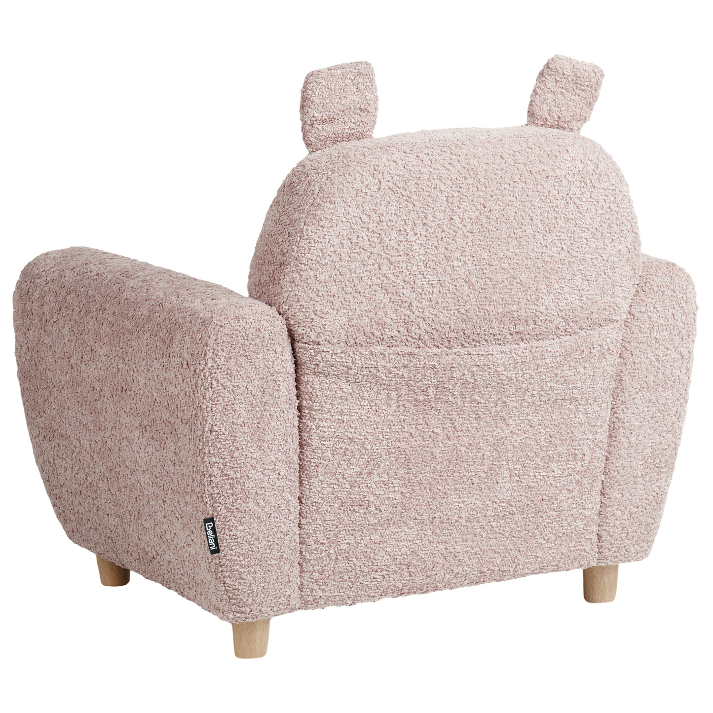 Pink Boucle Armchair For Kids With Armrests Hippo Inspired Modern Design