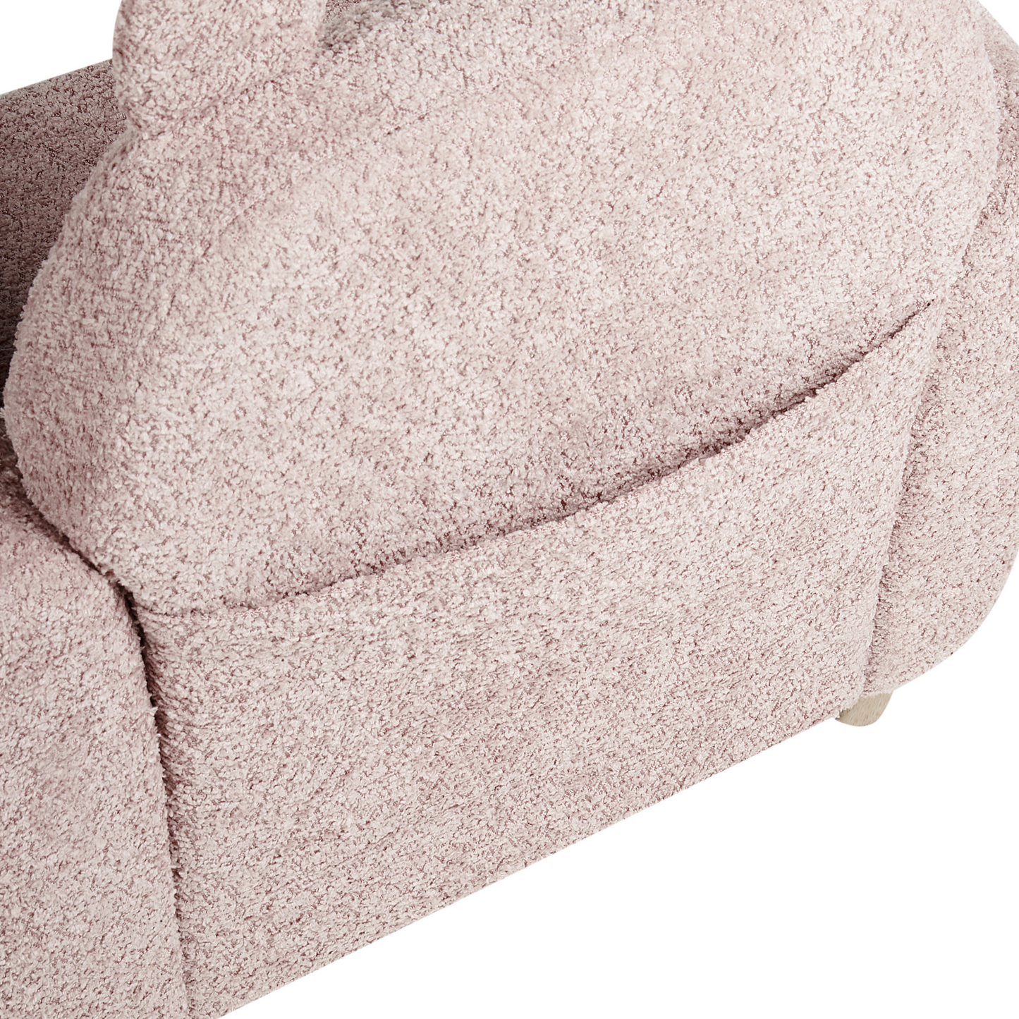 Pink Boucle Armchair For Kids With Armrests Hippo Inspired Modern Design
