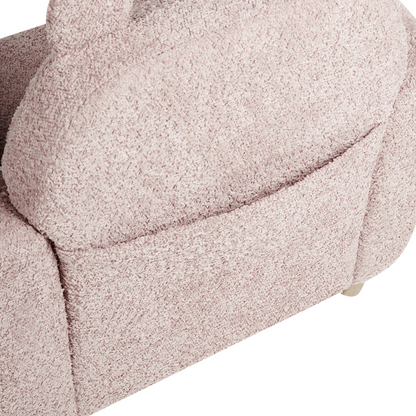 Pink Boucle Armchair For Kids With Armrests Hippo Inspired Modern Design