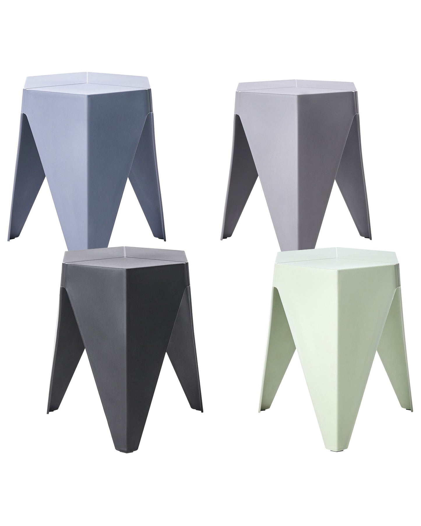 Pastel Multicolor 4 Piece Garden Stool Set Stackable Patio Footstools