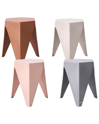 Pastel Multicolor Garden Stools Set Of 4 Stacking Patio Footstools