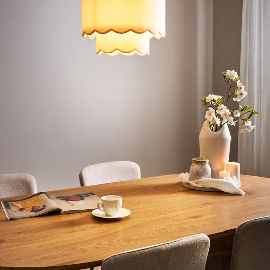 Pendant Lamp White Beige Double Shade Modern Light