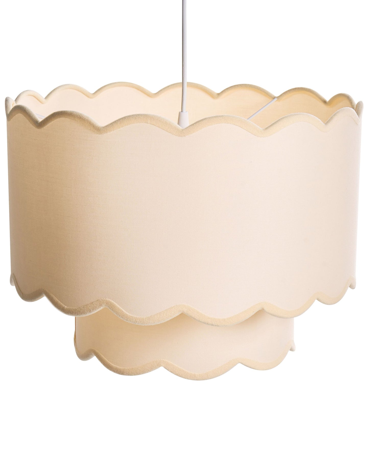 Pendant Lamp White Beige Double Shade Modern Light