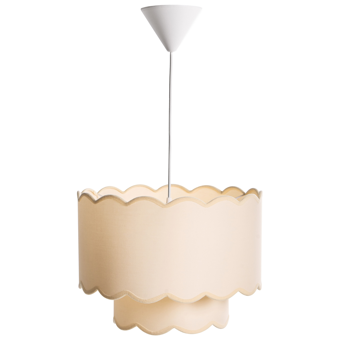 Pendant Lamp White Beige Double Shade Modern Light