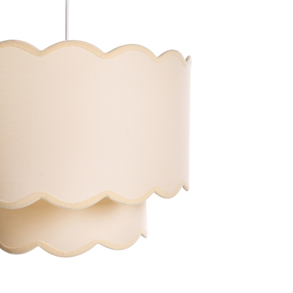 Pendant Lamp White Beige Double Shade Modern Light