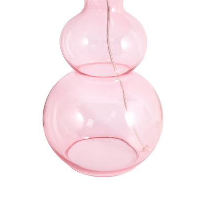 Luma Table Lamp Pink Glass Base With Pleated Fabric Shade