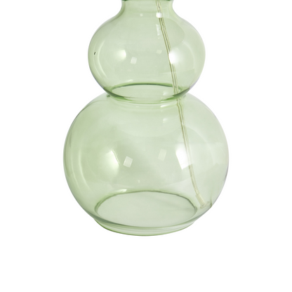 Table Lamp Green Glass Base Bell Shade Modern Style