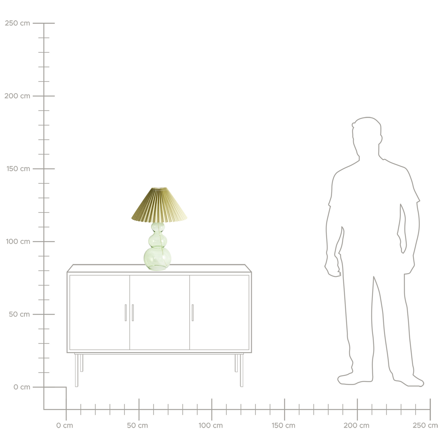 Table Lamp Green Glass Base Bell Shade Modern Style