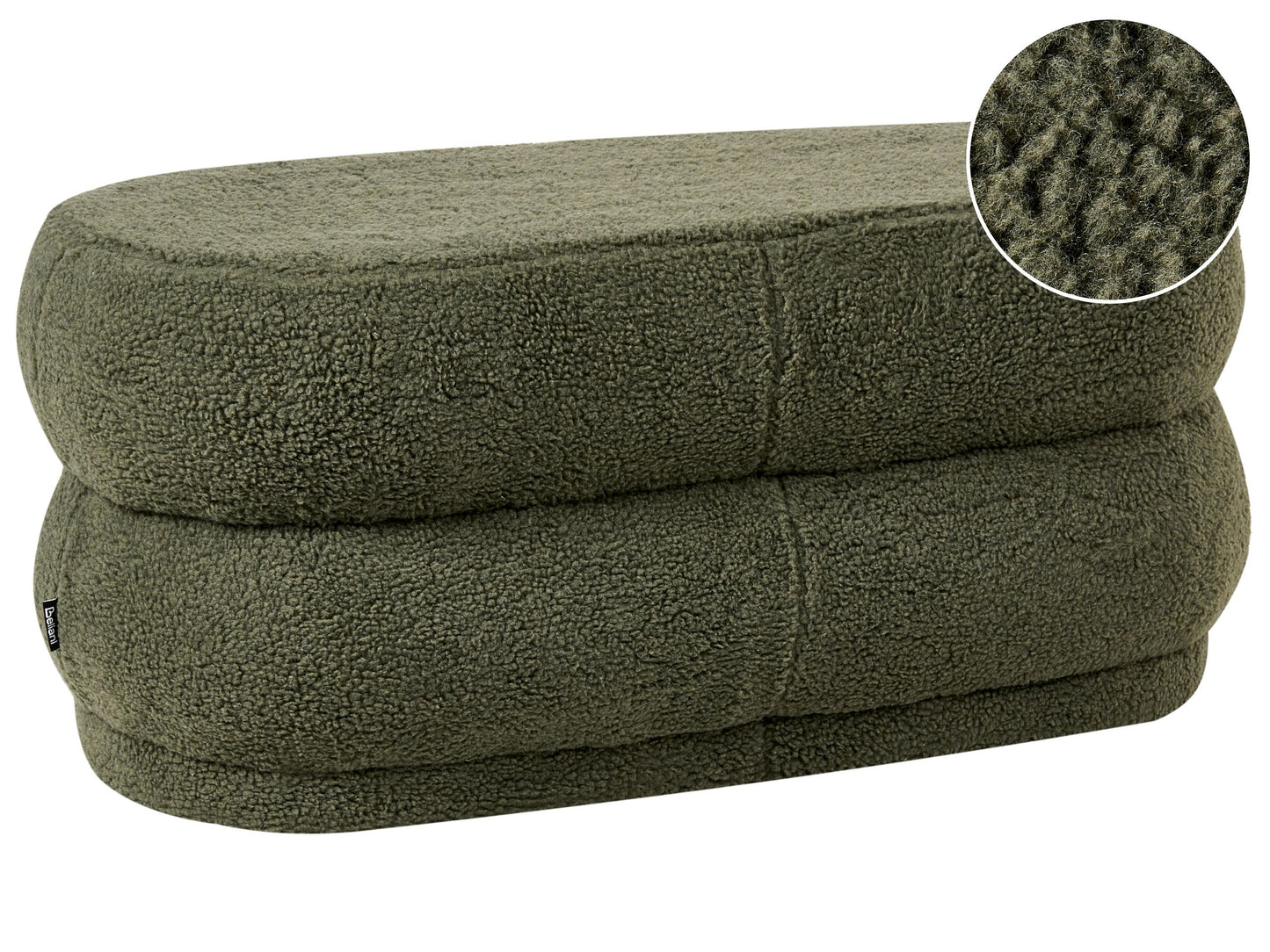 Boucle Green Upholstered Bed Bench Stool