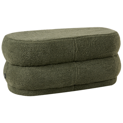 Boucle Green Upholstered Bed Bench Stool