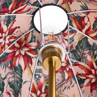 Floor Lamp Natural Fabric Drum Shade 150cm Retro Classic