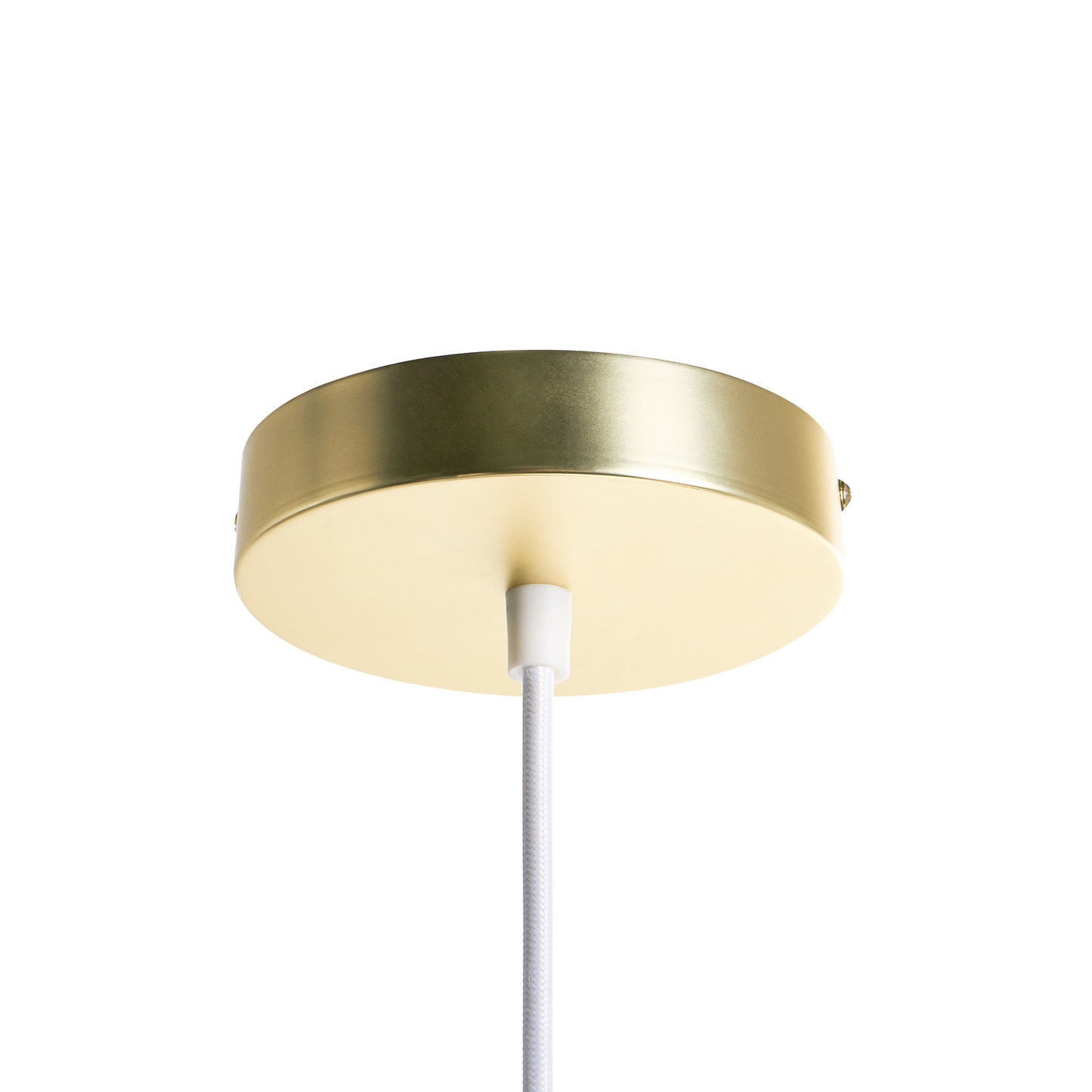 Pendant Lamp White Double Pleated Shade Iron Base