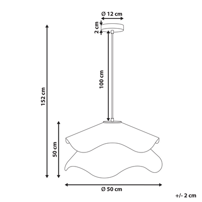 Pendant Lamp White Double Pleated Shade Iron Base