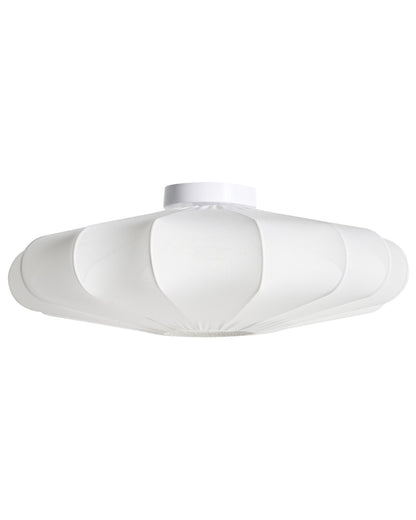 Pendant Lamp White Fabric Shade Iron Base Scandi Style