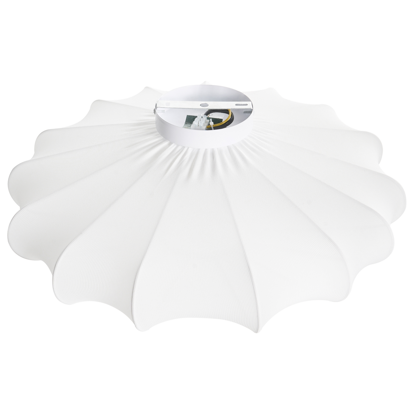 Pendant Lamp White Fabric Shade Iron Base Scandi Style