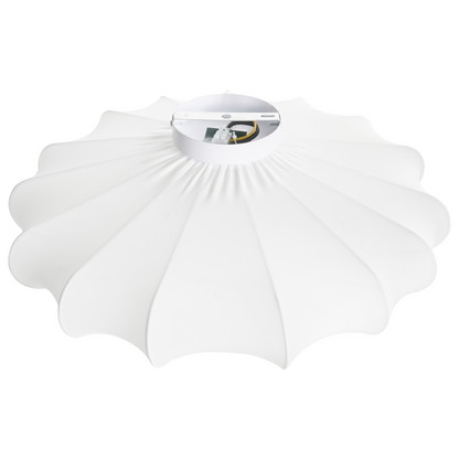 Pendant Lamp White Fabric Shade Iron Base Scandi Style